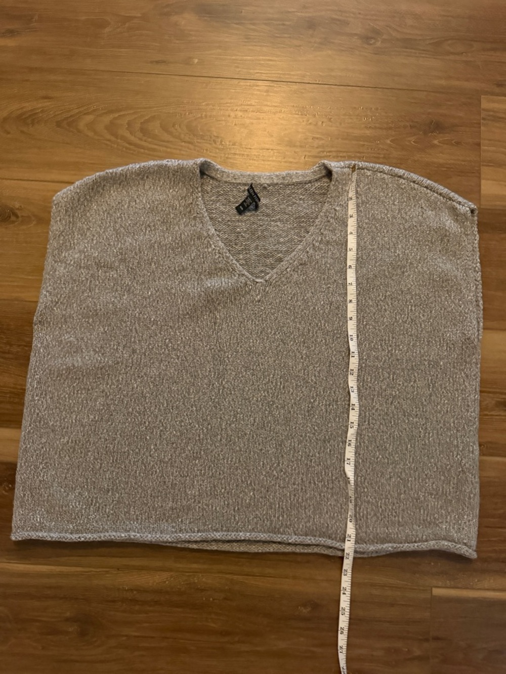 Eileen Fisher Baby Alpaca Peruvian Cotton Knit V-Neck Sweater Size Medium Gray - Picture 9 of 10